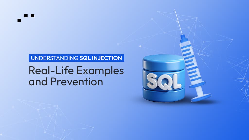 Illustration showing a database labeled SQL and a syringe symbolizing SQL injection attacks and prevention techniques